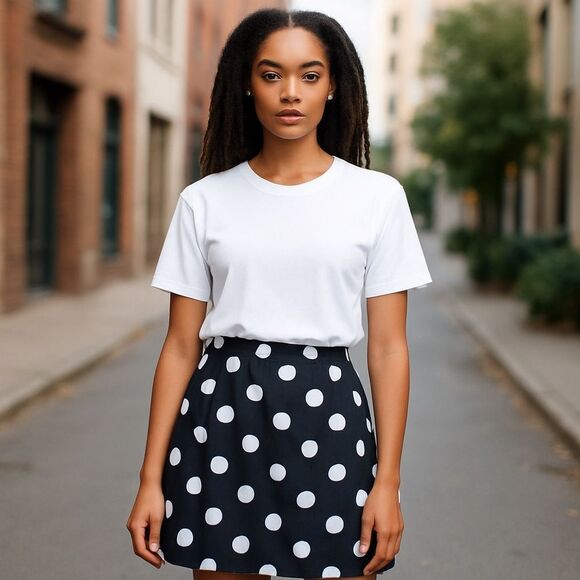 Women's Ann Taylor LOFT Black Polka Dot Skirt Size 0 - Picture 2 of 5